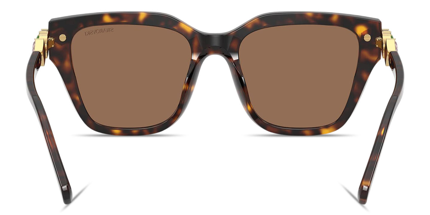 Shop Swarovski Crystal-Embellished Irregular Sunglasses in Havana online.