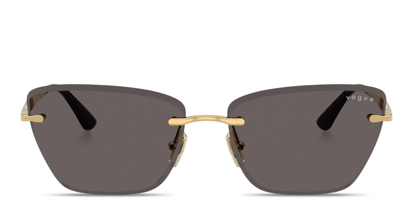 Vogue Eyewear Engraved Logo Rimless Cat-Eye Sunglasses in Gold – Product Photo 0