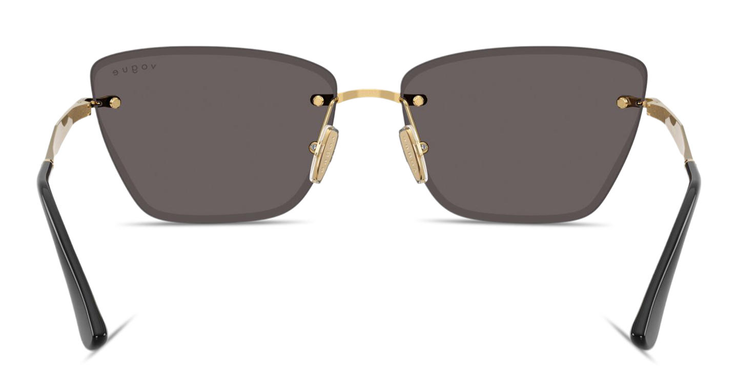 Vogue Eyewear Engraved Logo Rimless Cat-Eye Sunglasses in Gold – Product Photo 3