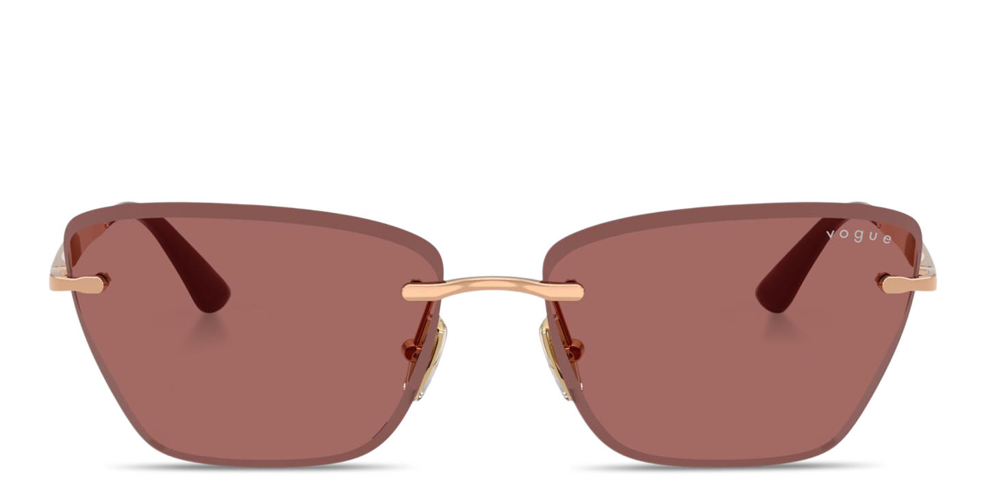 Vogue Eyewear Engraved Logo Rimless Cat-Eye Sunglasses in Rose Gold – Product Photo 0
