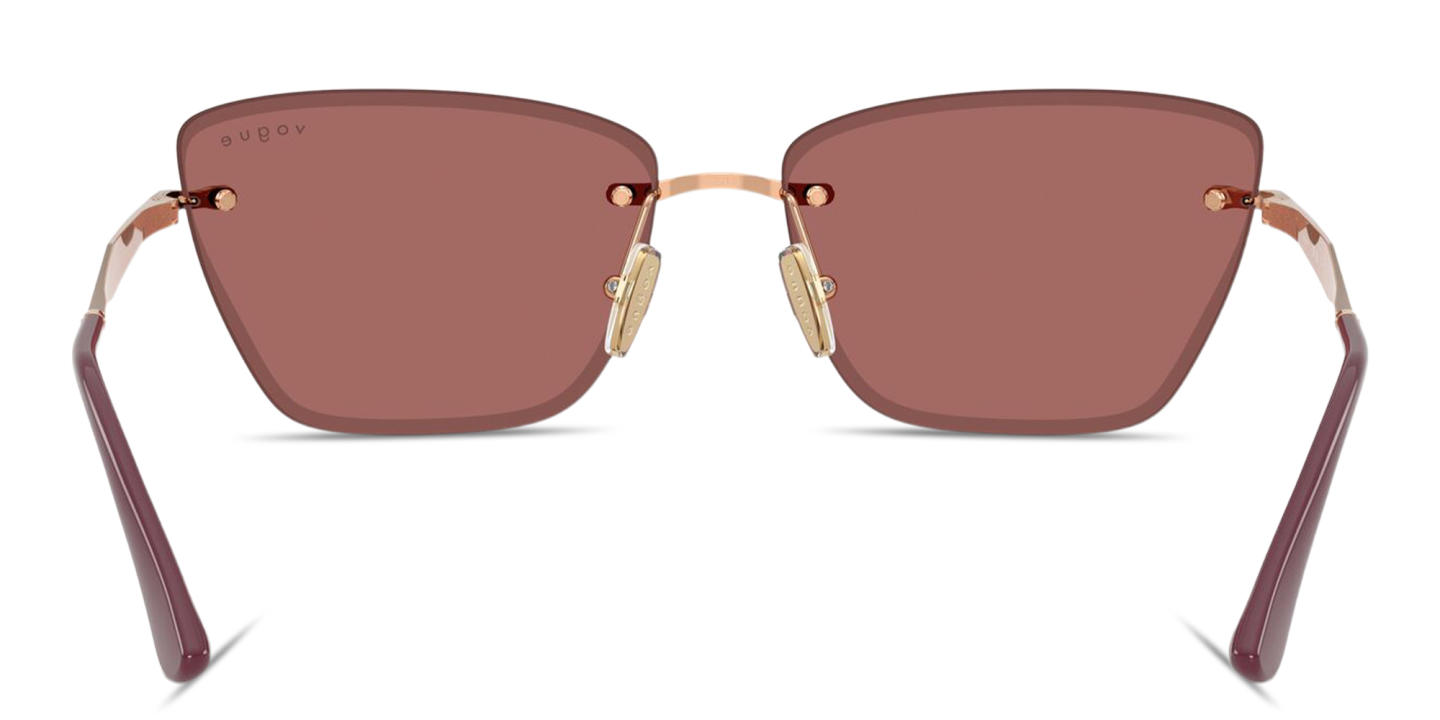 Vogue Eyewear Engraved Logo Rimless Cat-Eye Sunglasses in Rose Gold – Product Photo 3