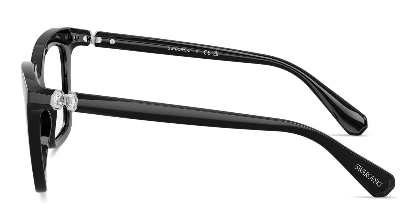 Shop Swarovski Crystal-Embellished Square Eyeglasses in Black online.