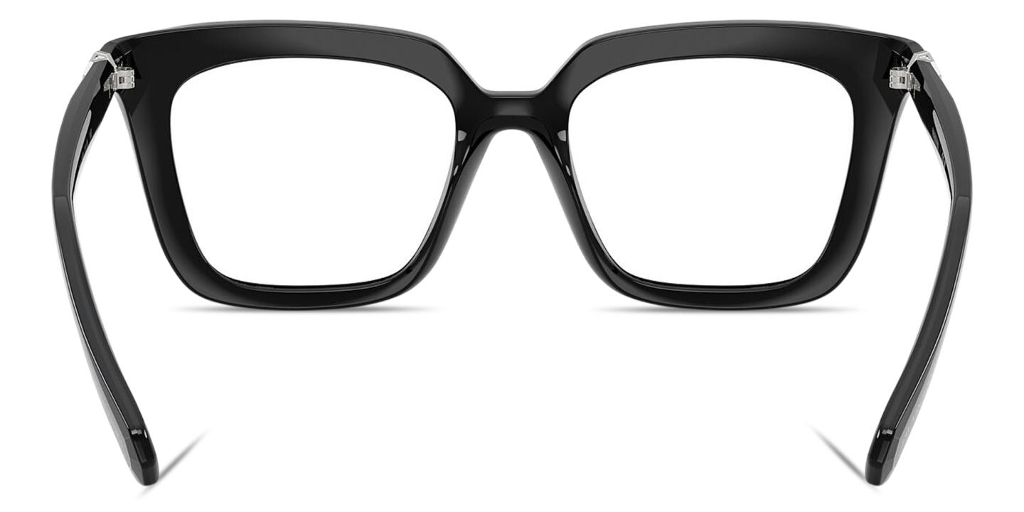 Shop Swarovski Crystal-Embellished Square Eyeglasses in Black online.