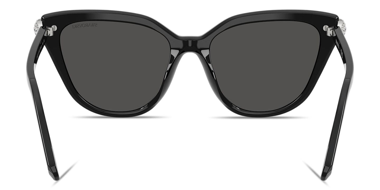Shop Swarovski Crystal-Embellished Cat-Eye Sunglasses in Black online.