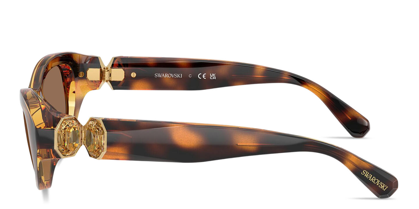 Shop Swarovski Crystal Pillow Sunglasses in Havana online.