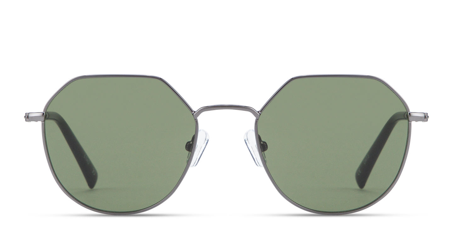 Shop TRICE Logo Irregular Sunglasses in Dark Gunmetal online.