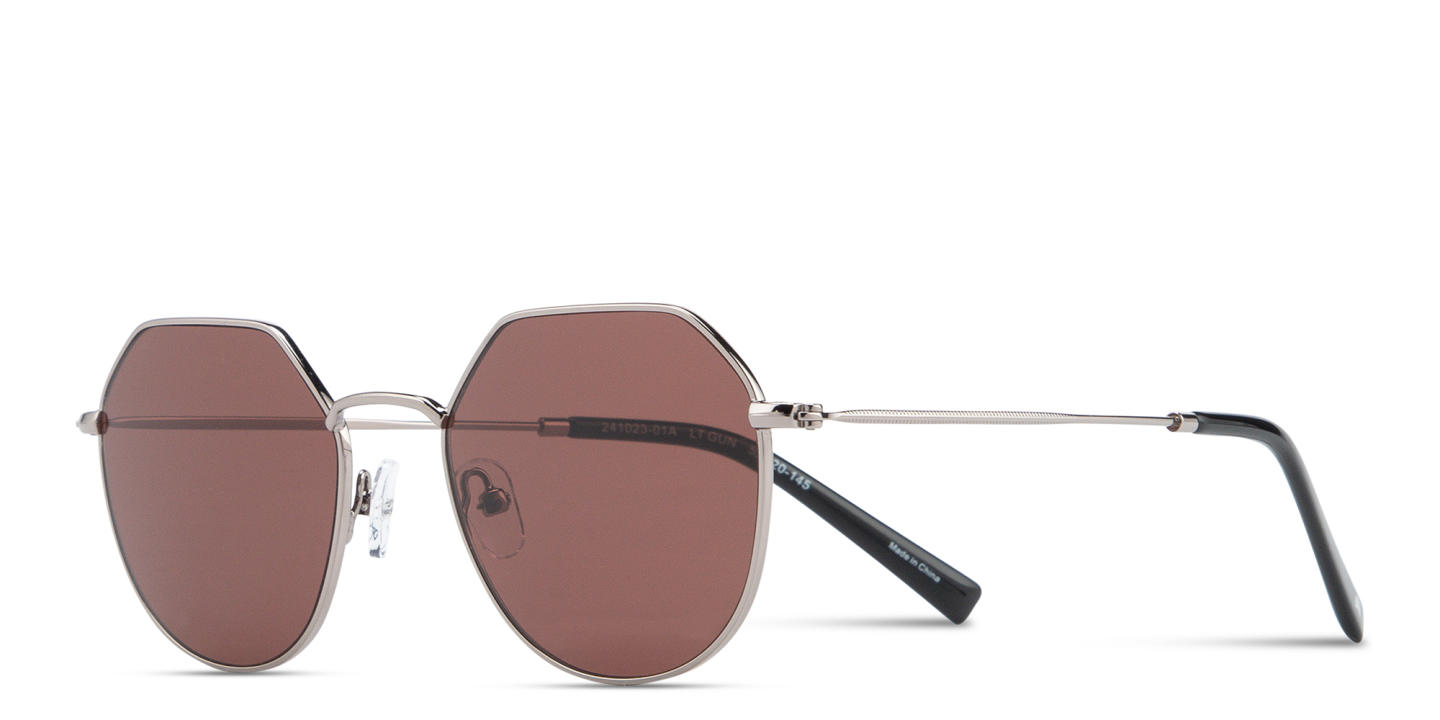 Shop TRICE Logo Irregular Sunglasses in Gunmetal online.