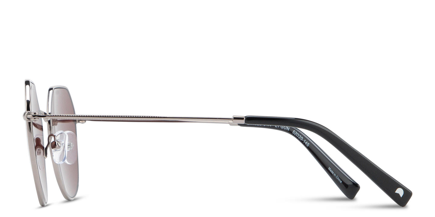 TRICE Logo Irregular Sunglasses in Gunmetal – Product Photo 3