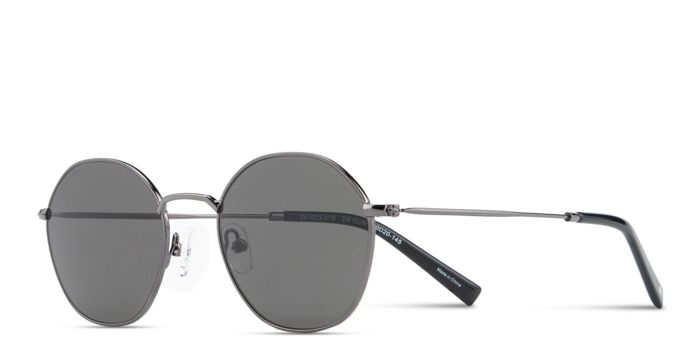 Shop TRICE Logo Irregular Sunglasses in Dark Gunmetal online.