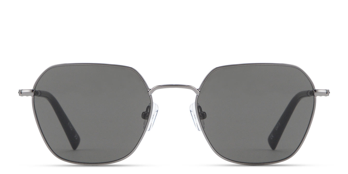Shop TRICE Logo Irregular Sunglasses in Dark Gunmetal online.