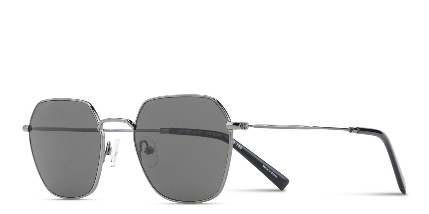 Shop TRICE Logo Irregular Sunglasses in Dark Gunmetal online.