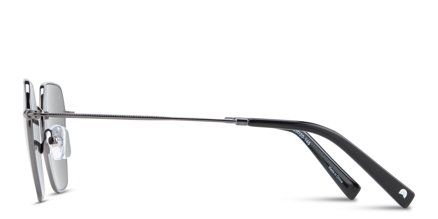 Shop TRICE Logo Irregular Sunglasses in Dark Gunmetal online.