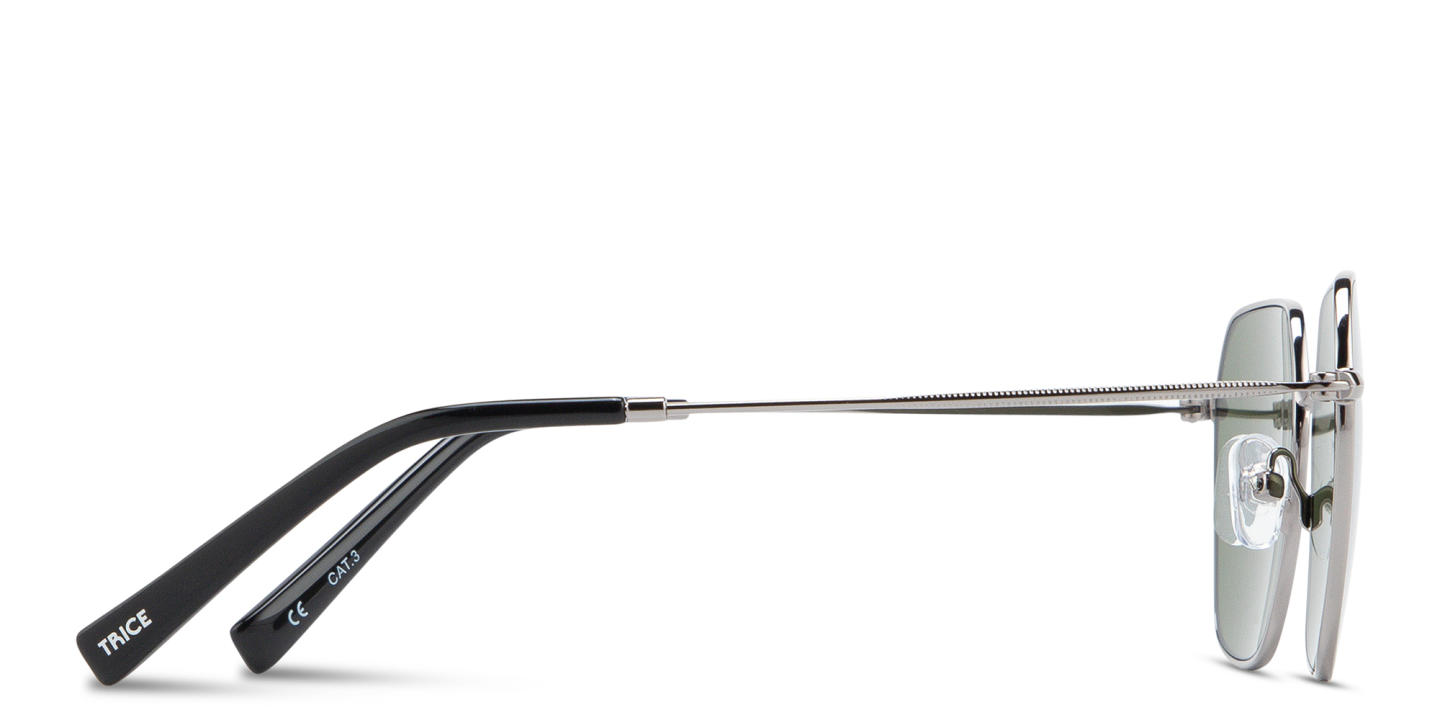 Shop TRICE Logo Irregular Sunglasses in Gunmetal online.