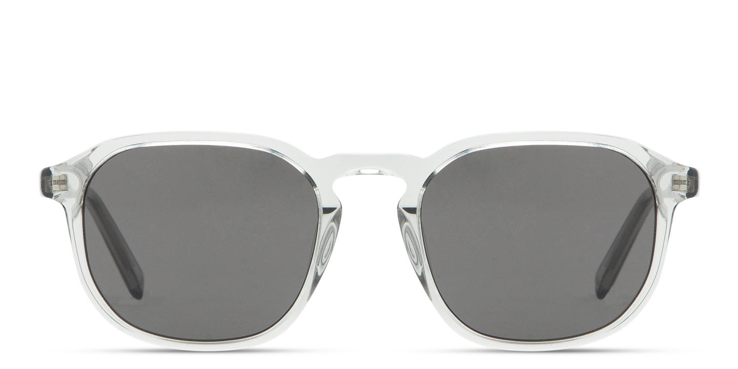 Shop TRICE Logo Square Sunglasses in Transparent Grey online.