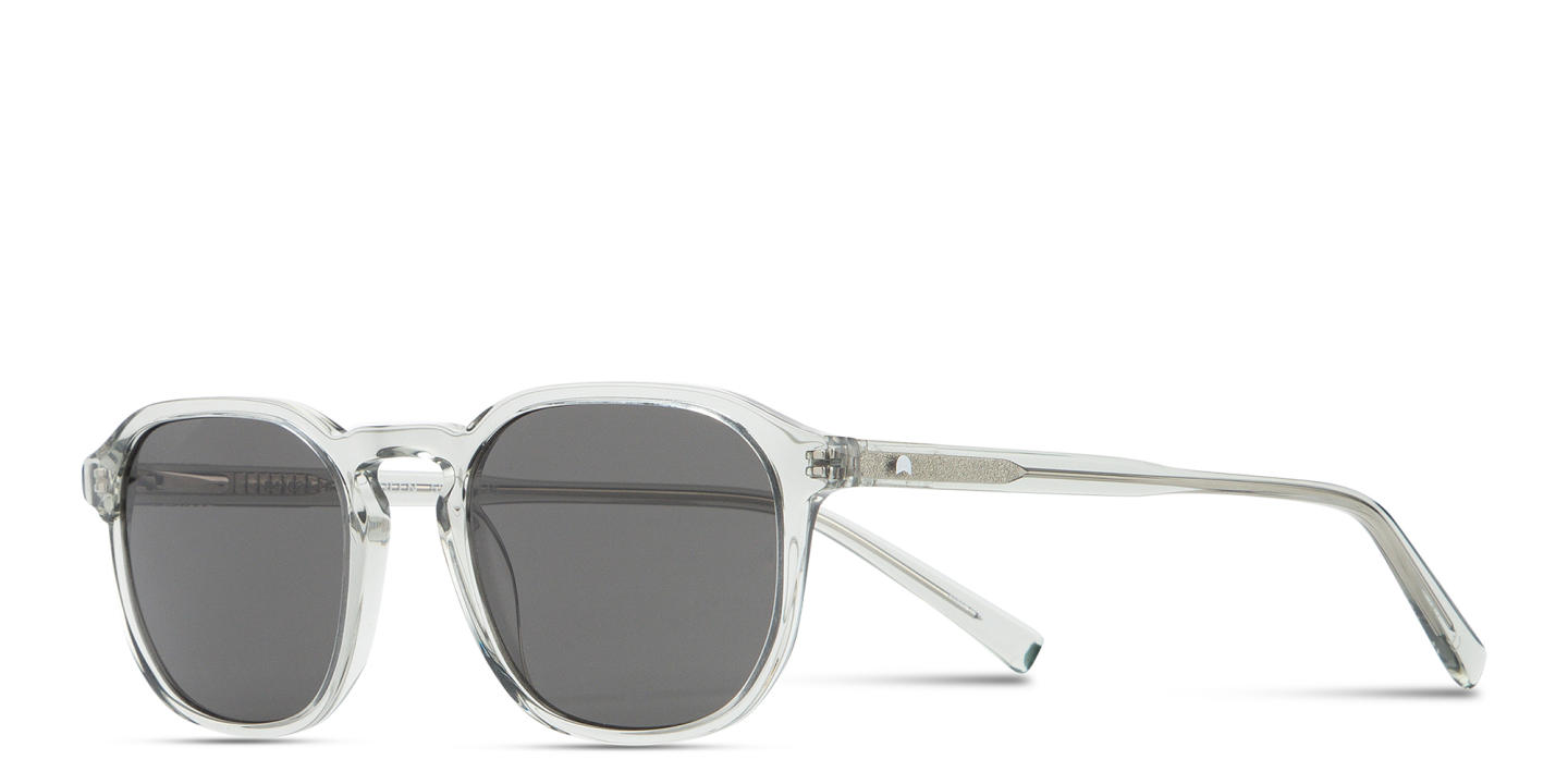 Shop TRICE Logo Square Sunglasses in Transparent Grey online.