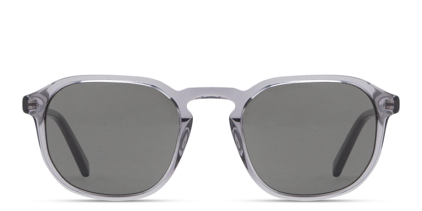 Shop TRICE Logo Square Sunglasses in Transparent Black online.