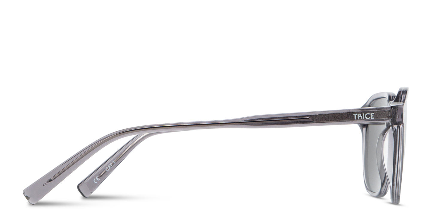 Shop TRICE Logo Square Sunglasses in Transparent Black online.