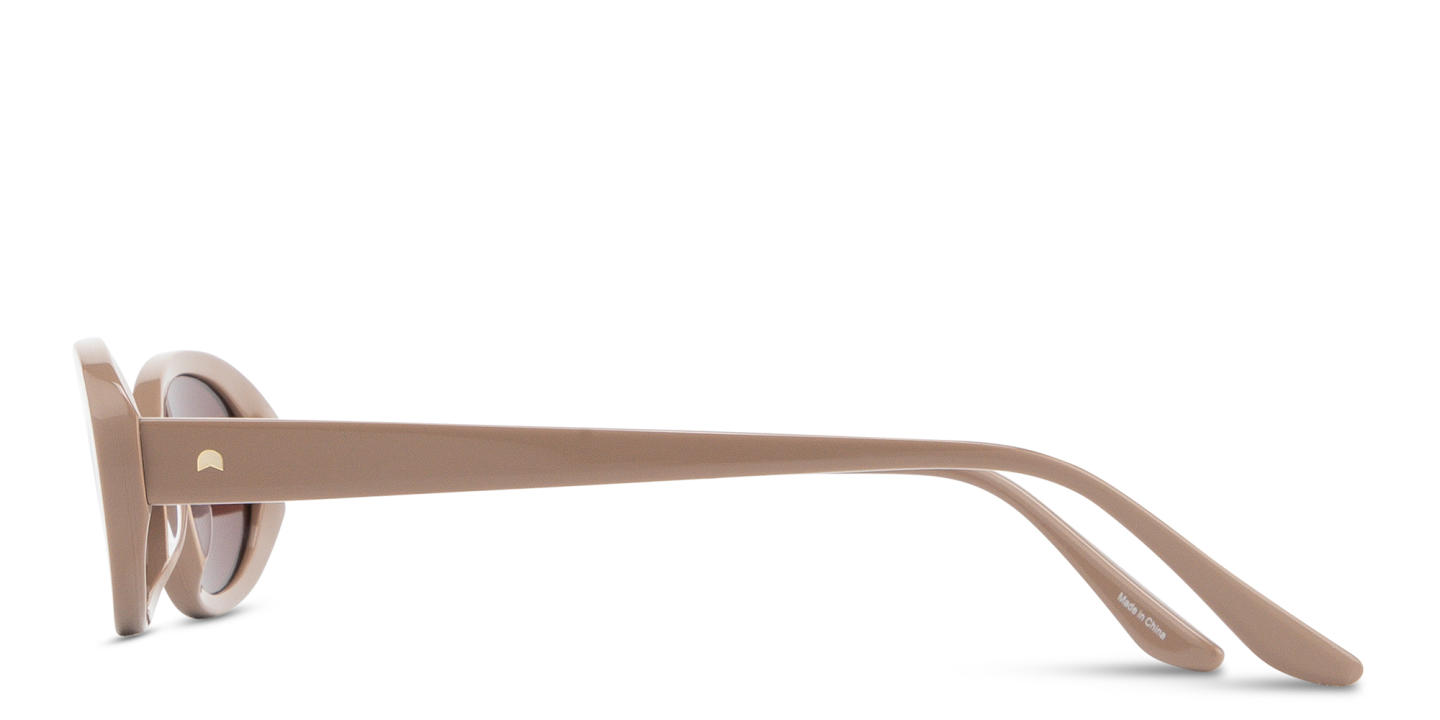 TRICE Logo Oval Sunglasses in Beige – Product Photo 3