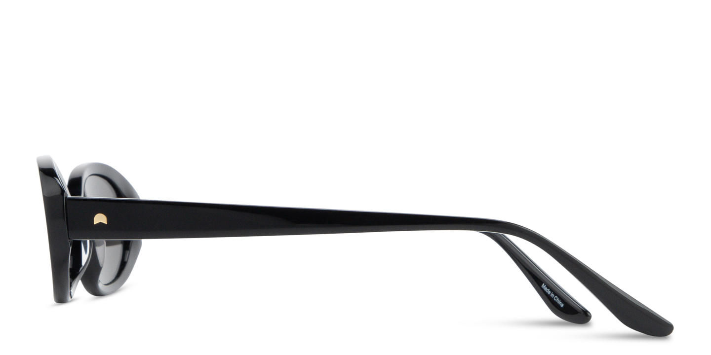 TRICE Logo Oval Sunglasses in Black – Product Photo 3