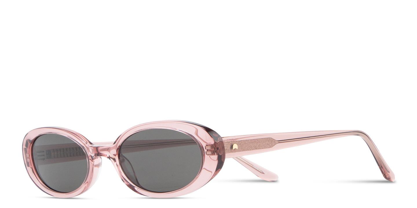 TRICE Logo Oval Sunglasses in Transparent Pink – Product Photo 1
