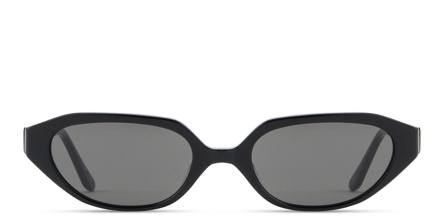 Shop TRICE Logo Irregular Sunglasses in Black online.