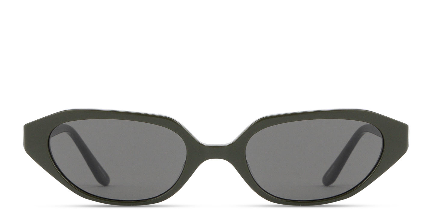 Shop TRICE Logo Irregular Sunglasses in Green online.
