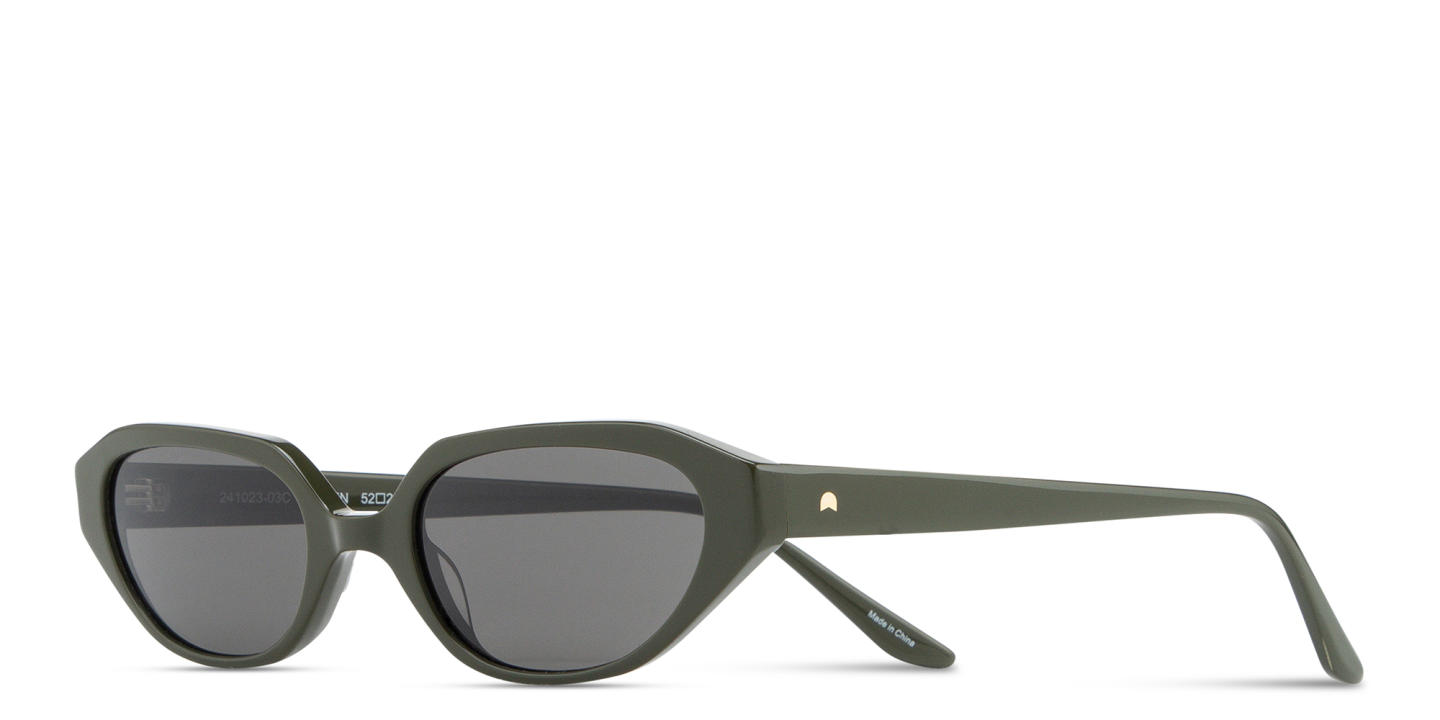 Shop TRICE Logo Irregular Sunglasses in Green online.