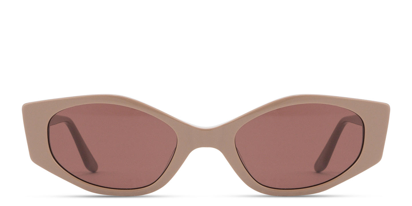 TRICE Logo Irregular Sunglasses in Beige – Product Photo 0