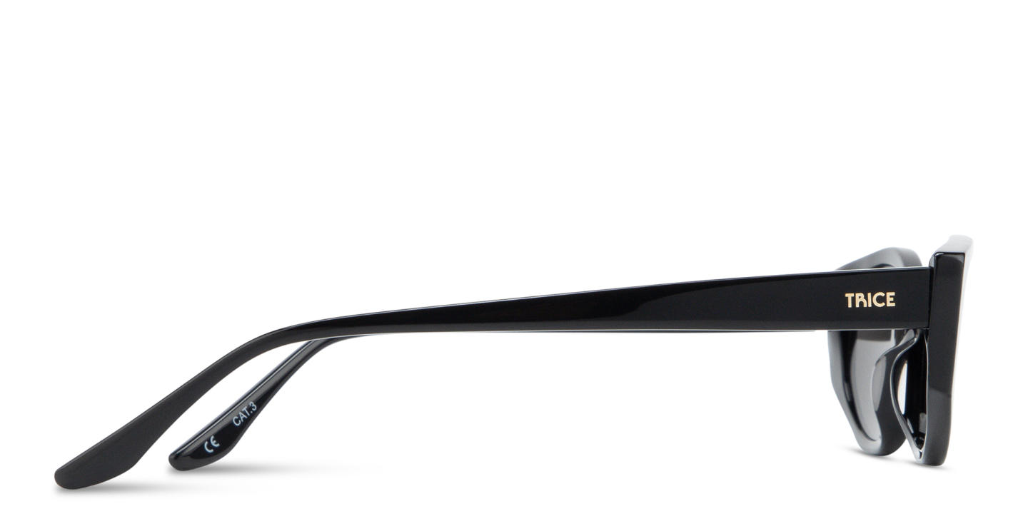 Shop TRICE Logo Irregular Sunglasses in Black online.