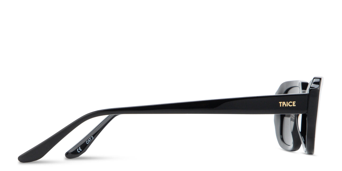 نظارات شمسية مستطيلة بشعار العلامة من TRICE بلون أسود - صورة المنتج 2