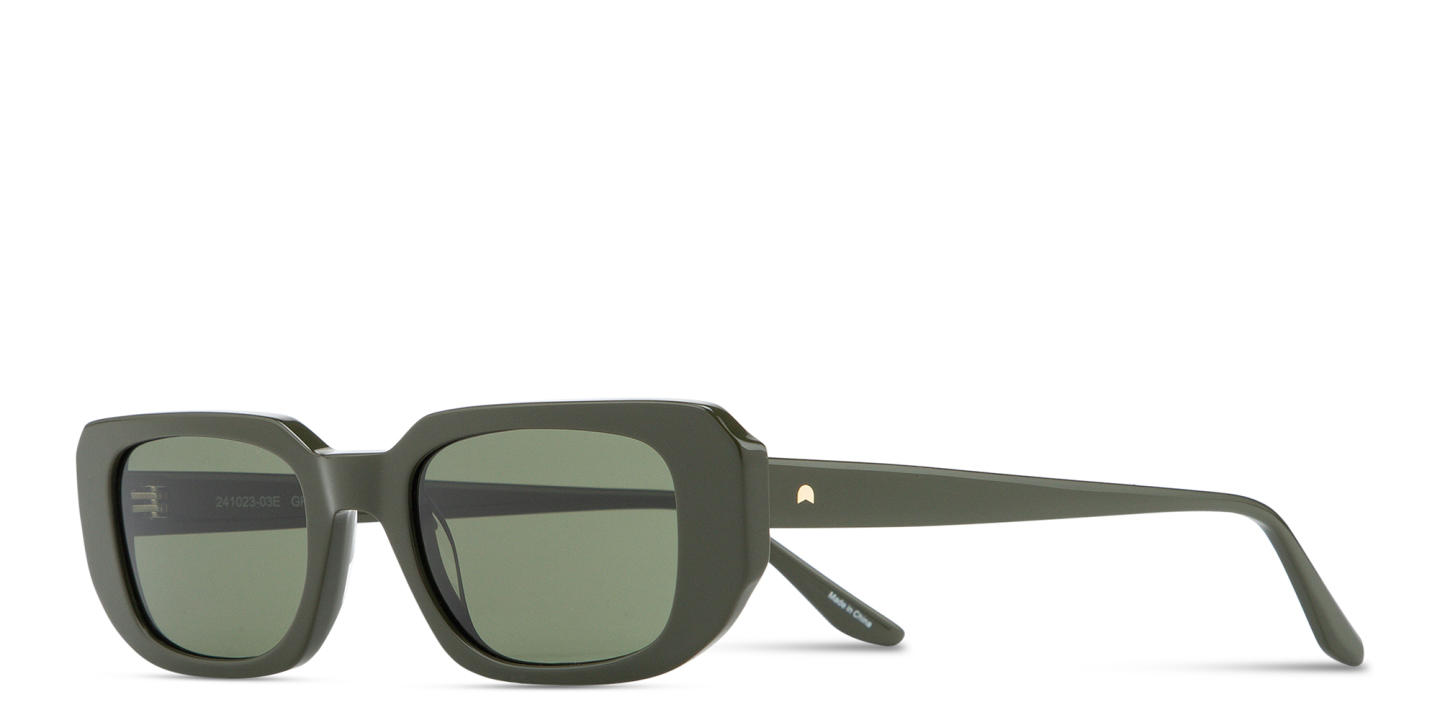 TRICE Logo Rectangle Sunglasses in Green – Product Photo 1