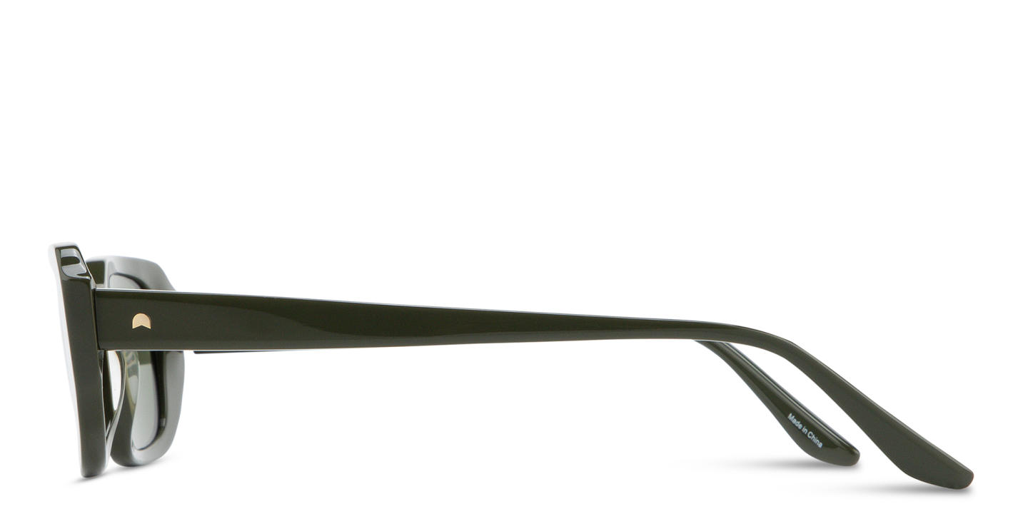 TRICE Logo Rectangle Sunglasses in Green – Product Photo 3