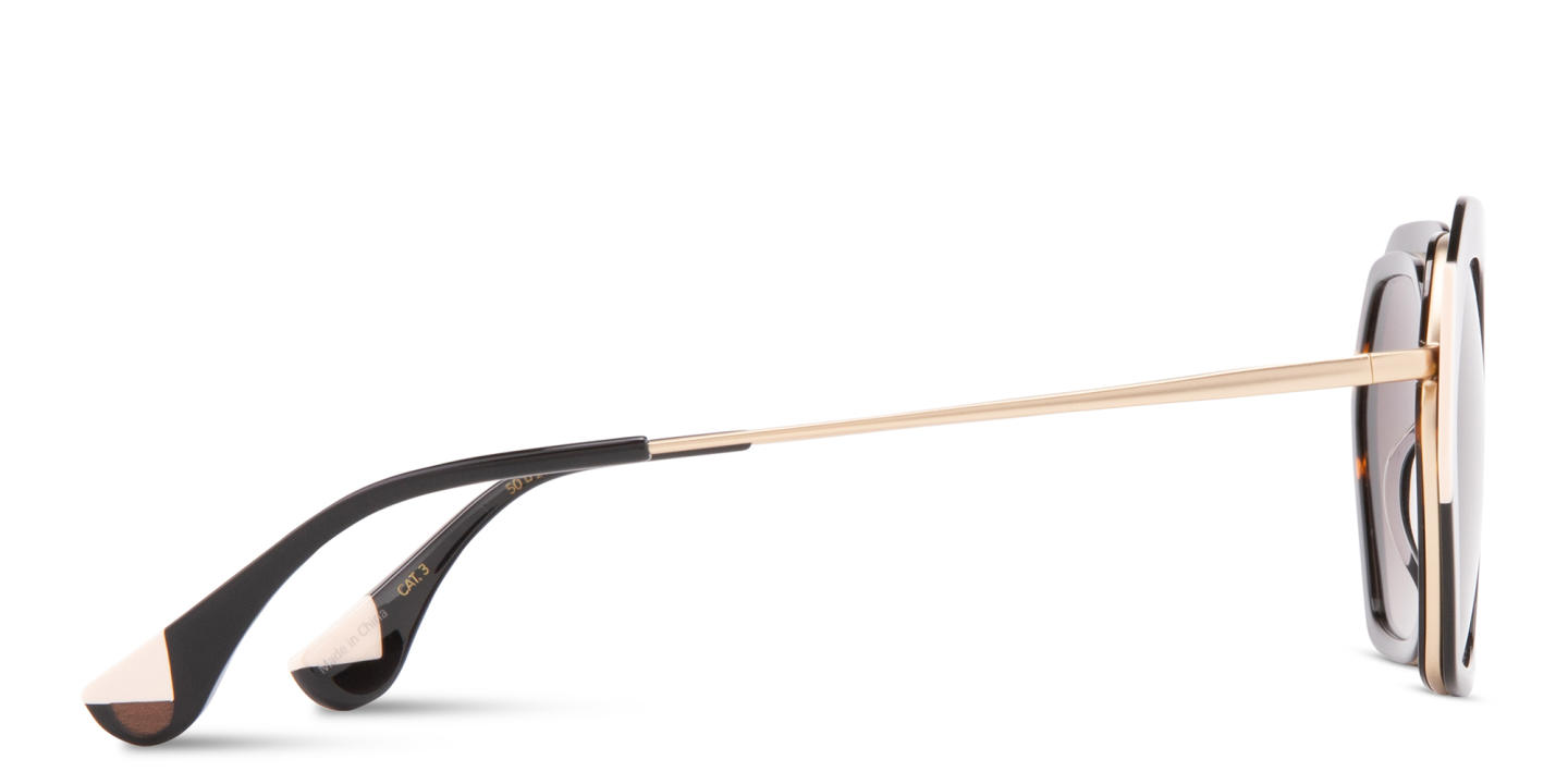 Shop Woodys Ariadna Irregular Sunglasses in Black online.