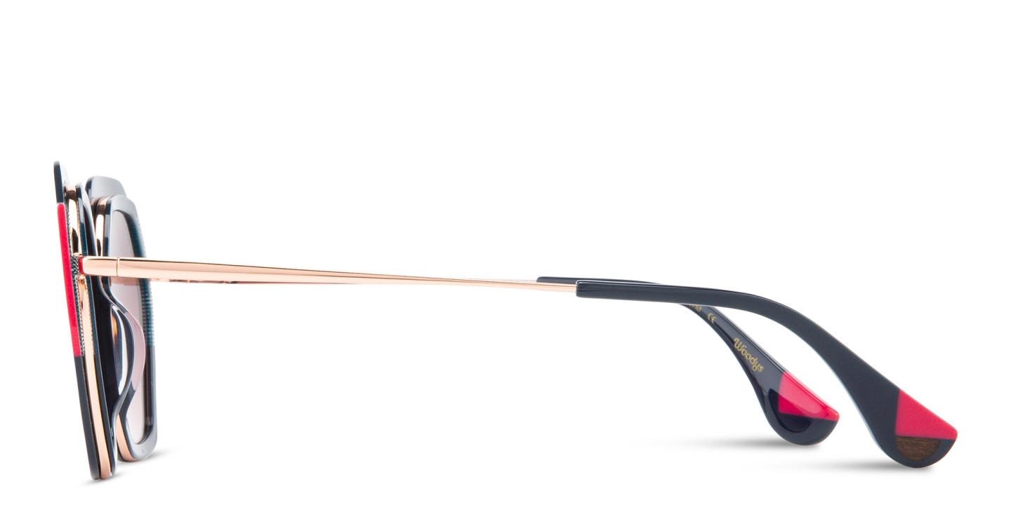 Shop Woodys Ariadna Irregular Sunglasses in Purple online.