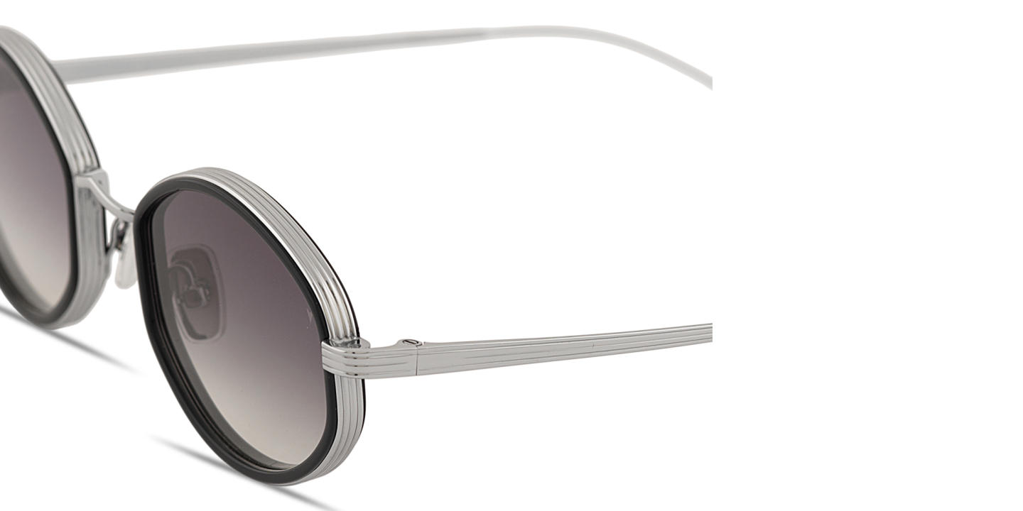 Eyepetizer Naomi Unisex Oval Sunglasses in Silver Black – Product Photo 2