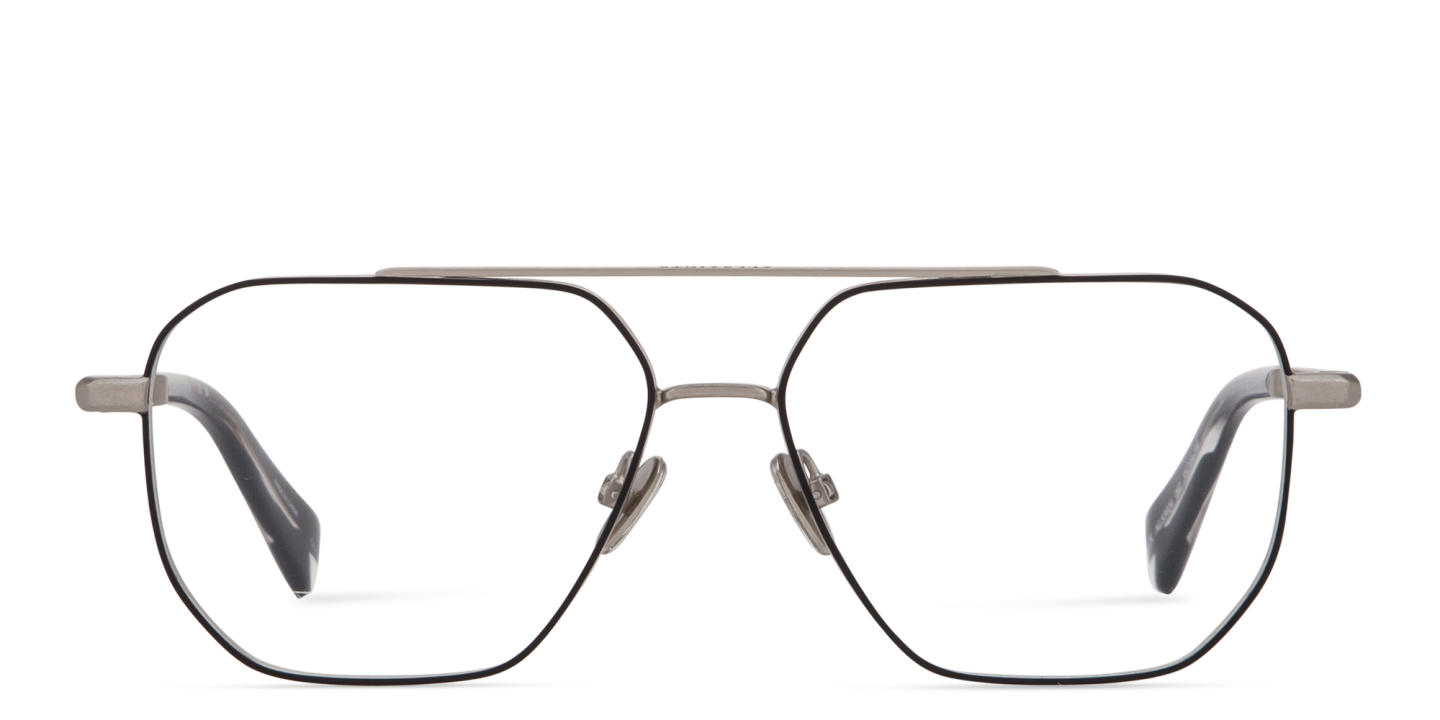 ALL SAINTS Felix Wide Pilot Eyeglasses in Black & Silver – Product Photo 0