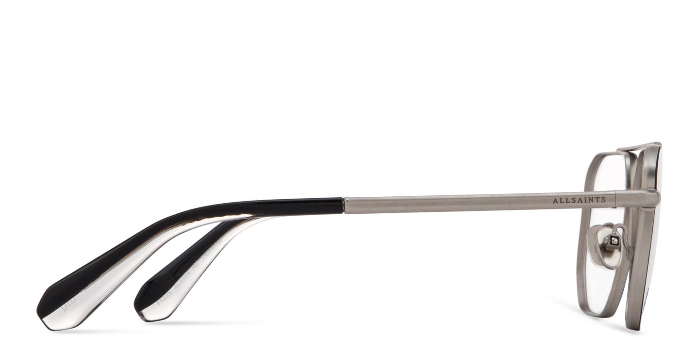 Shop ALL SAINTS Felix Wide Pilot Eyeglasses in Black & Silver online.