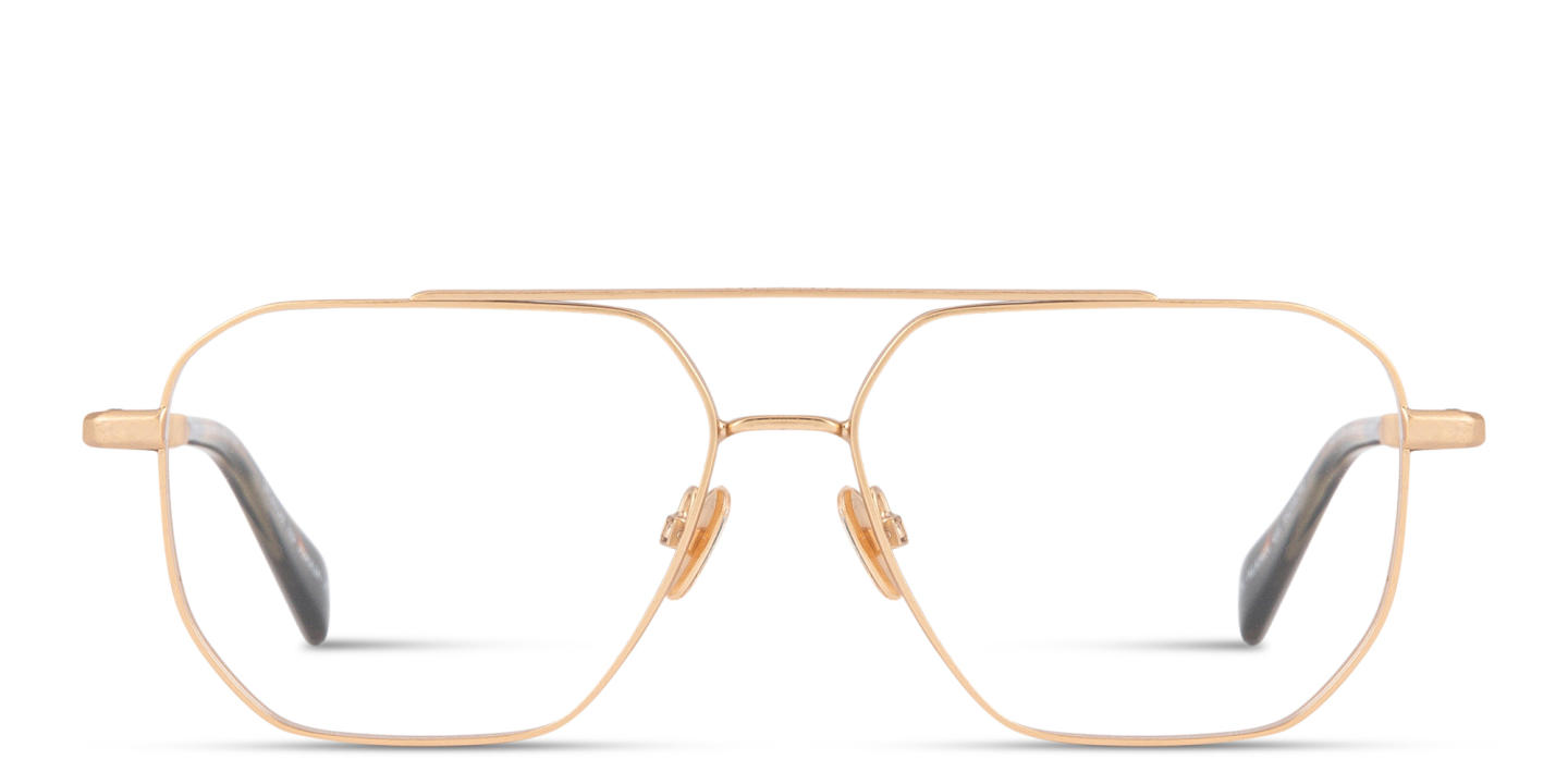 Shop ALL SAINTS Felix Wide Pilot Eyeglasses in Warm Brass online.