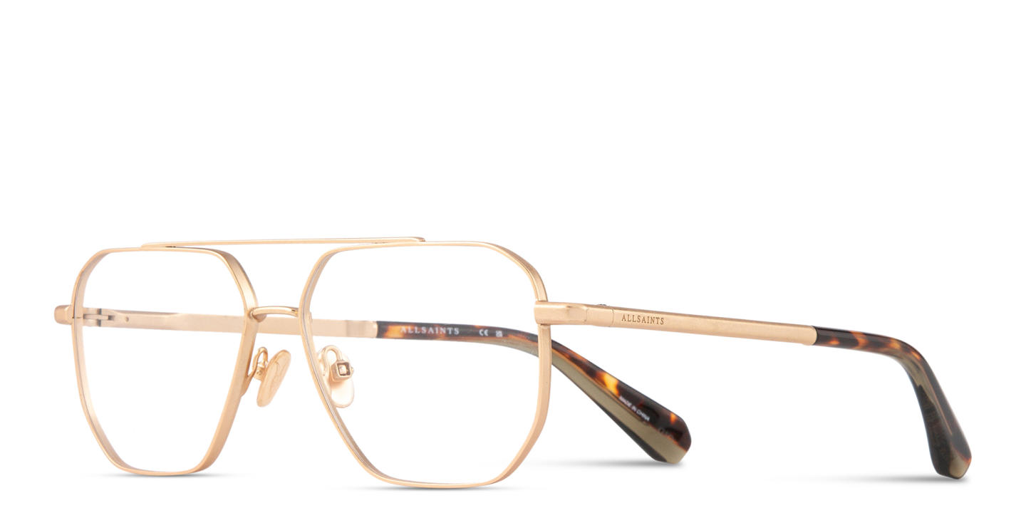 ALL SAINTS Felix Wide Pilot Eyeglasses in Warm Brass – Product Photo 1