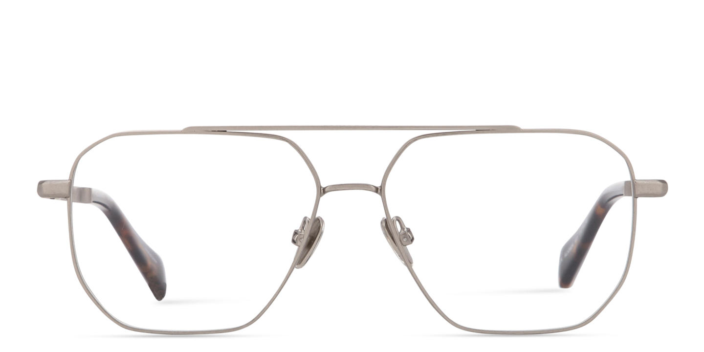 ALL SAINTS Felix Wide Pilot Eyeglasses in Silver – Product Photo 0