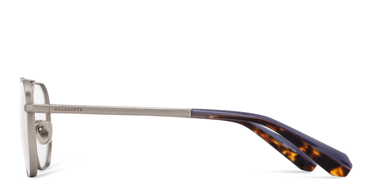 Shop ALL SAINTS Felix Wide Pilot Eyeglasses in Silver online.