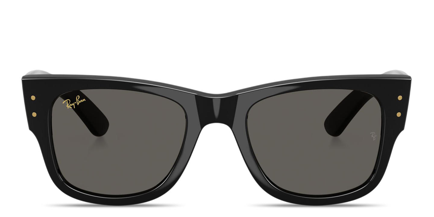 Shop Ray-Ban Mega Wayfarer Blacked Out Collection Unisex Square Sunglasses in Black online.