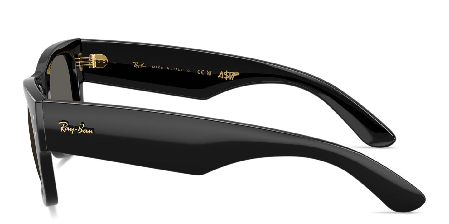 Shop Ray-Ban Mega Wayfarer Blacked Out Collection Unisex Square Sunglasses in Black online.
