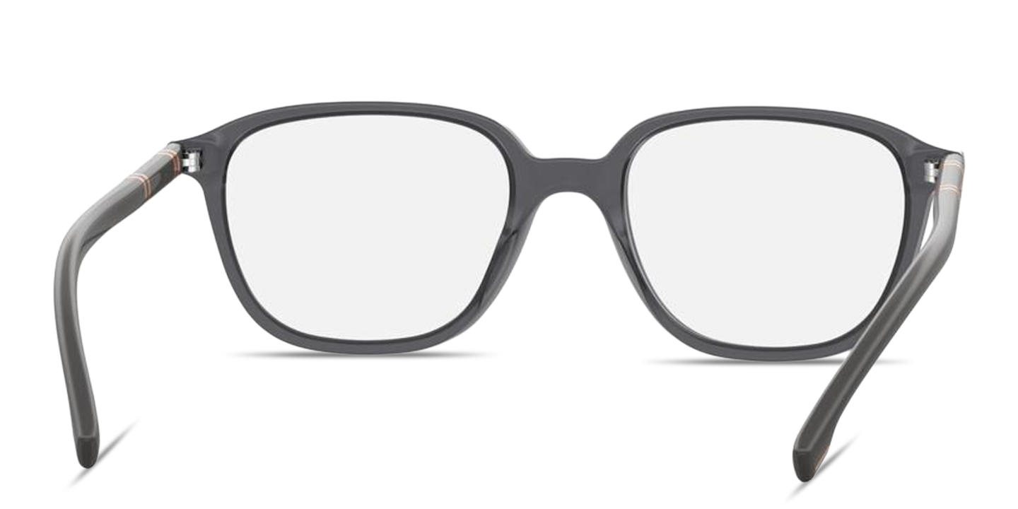 Shop Hugo Boss Logo Signature Square Eyeglasses in Transparent Grey online.