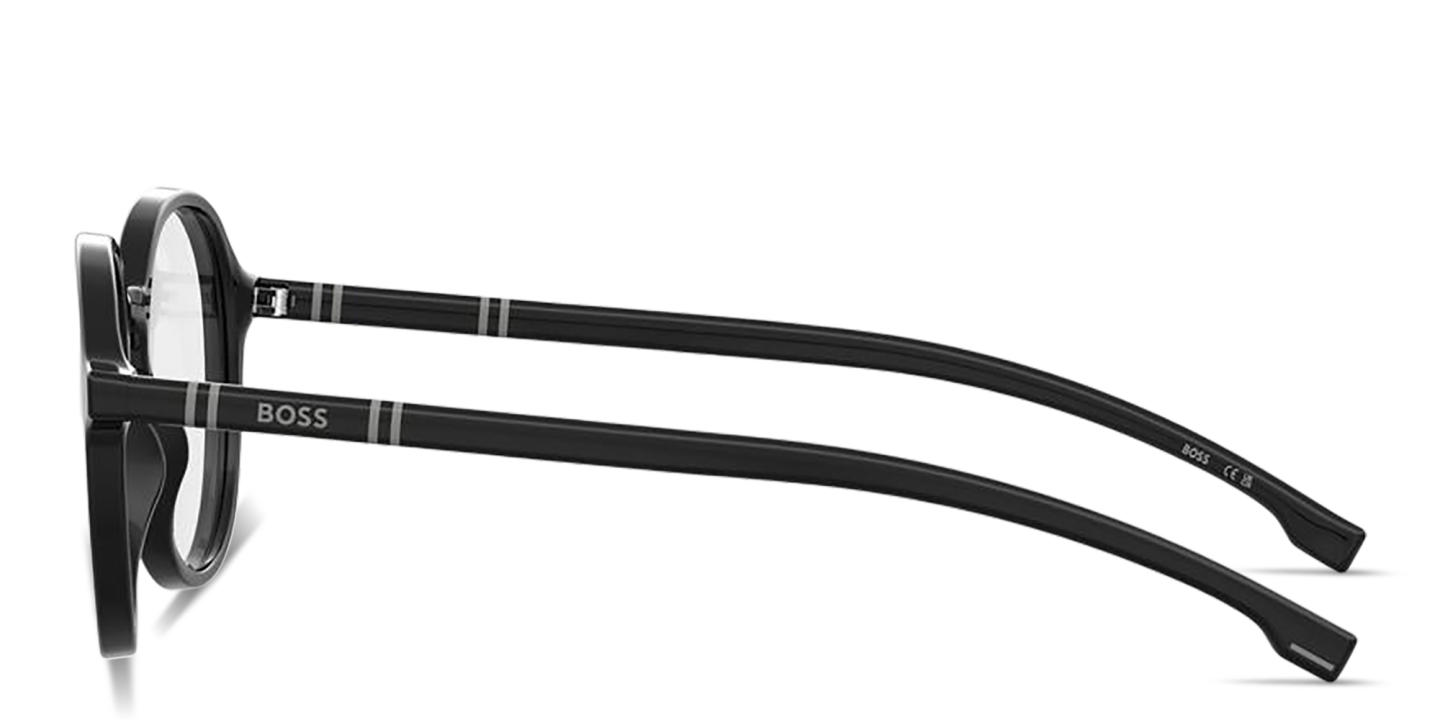 Shop Hugo Boss Logo Signature Panthos Eyeglasses in Black online.