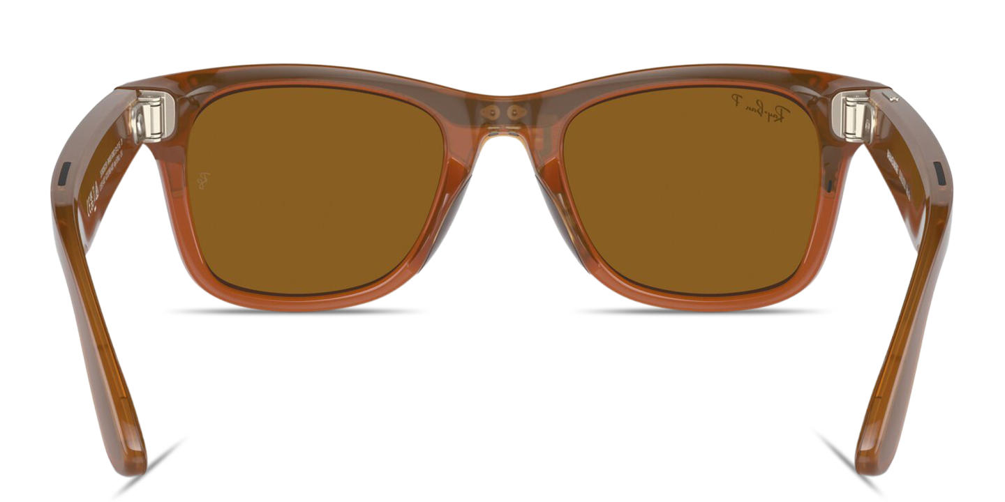 Ray-Ban Meta Wayfarer Unisex Square Sunglasses in Shiny Caramel – Product Photo 3