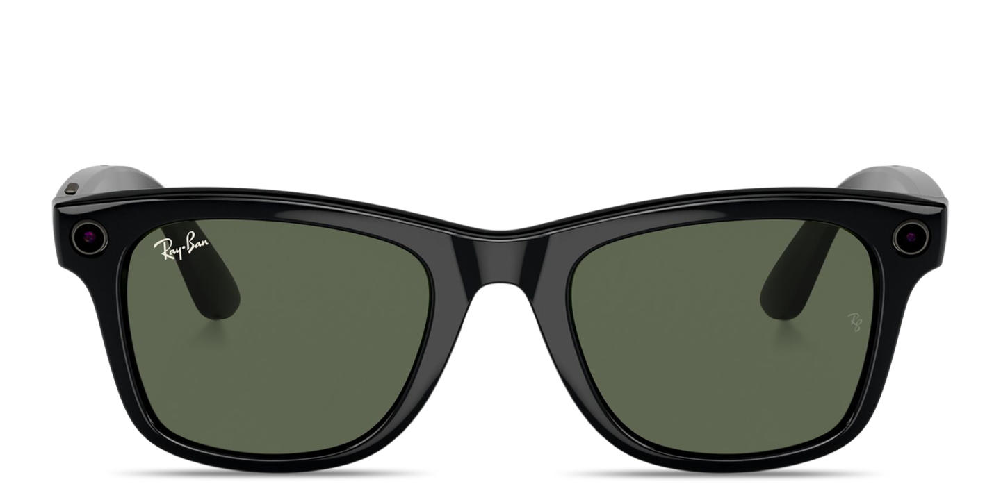 Ray-Ban Meta Wayfarer Unisex Square Sunglasses in Shiny Black – Product Photo 0