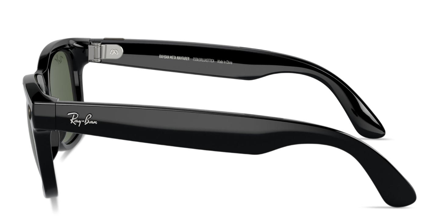 Ray-Ban Meta Wayfarer Unisex Square Sunglasses in Shiny Black – Product Photo 2