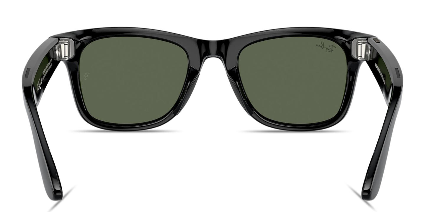 Ray-Ban Meta Wayfarer Unisex Square Sunglasses in Shiny Black – Product Photo 3