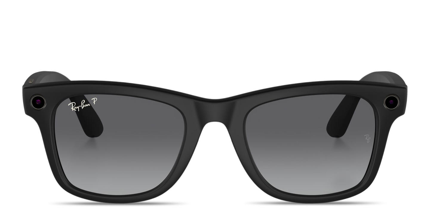 Shop Ray-Ban Meta Wayfarer Unisex Square Sunglasses in Matte Black online.